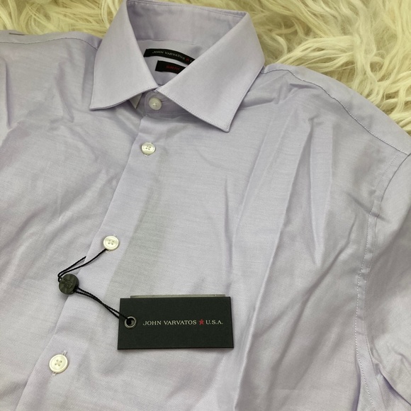 John Varvatos Star USA Soho Slim Fit Stretch Solid Dress Shirt - Picture 8 of 16